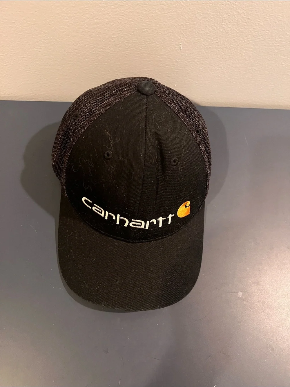 Carhartt Black Cap with Yellow Logo Embroidery